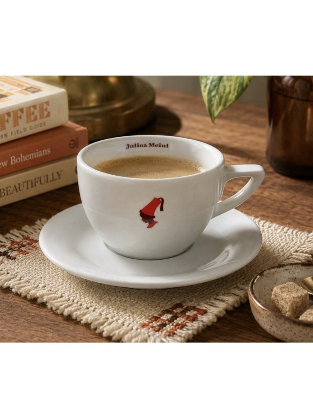 JULIUS MEINL White Porcelain Cappuccino Coffee Cup & Saucer Set